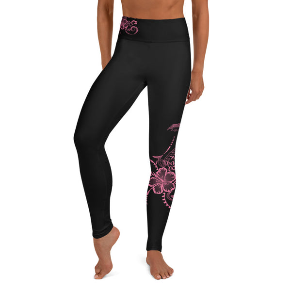 Pink Hibiscus Hawaiian Legging