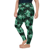 Plus Size Green Palm Tree Leggings