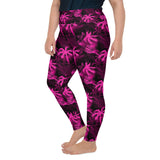 Plus size pink palm tree leggings