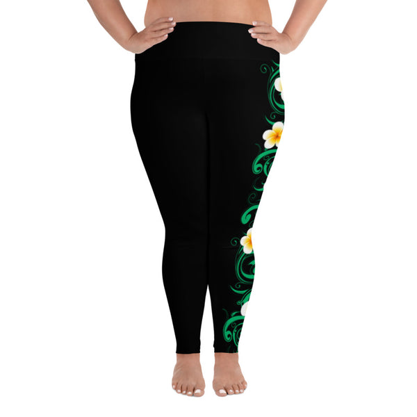 plumeria plus size leggings