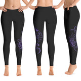 Purple Hibiscus Tattoo legging