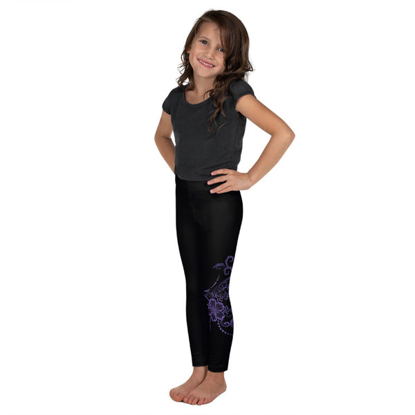 Purple hibiscus toddler leggings