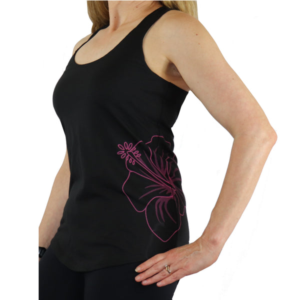 Hibiscus black Hawaiian tank