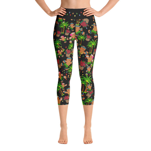 Palm Tree Christmas Capri Leggings