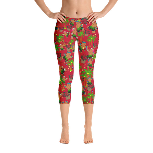 Hawaiian Christmas Leggings Capri