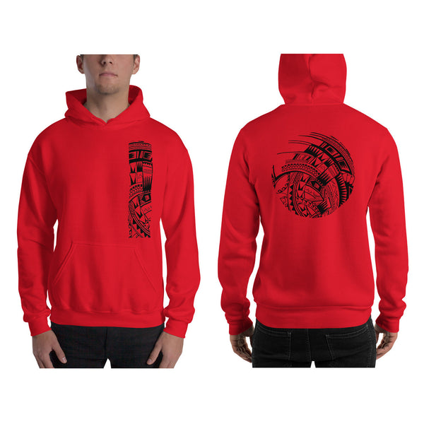 Red Polynesian Samoan tattoo Hawaiian Hooded Sweatshirt