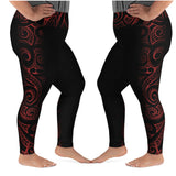 Plus size red tattoo leggings