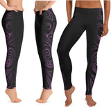 Purple Hawaiian tattoo leggings