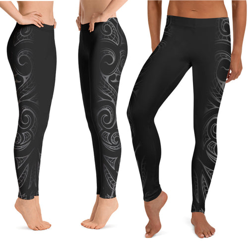 Polynesian tattoo leggings