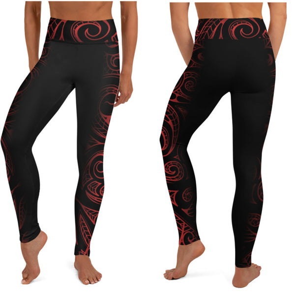 Hawaiian workout leggings high waist