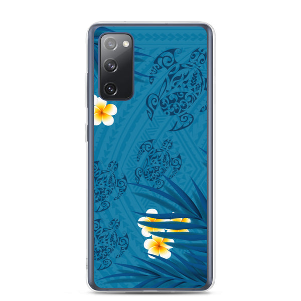 Honu (Hawaiian Sea Turtle) Family and Plumeria Tattoo - Samsung Galaxy Case S10 S20 S21 S22 E FE Plus and Ultra