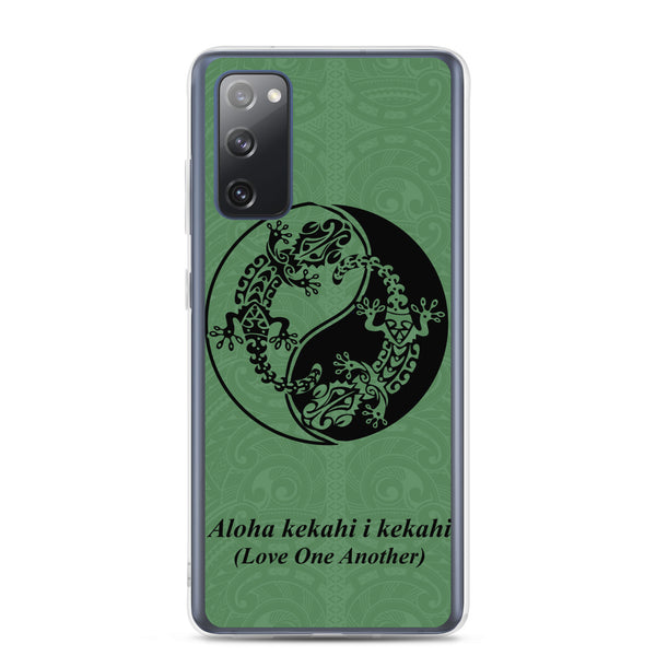 Gecko Yin Yang Polynesian Tattoo Aloha Kekahi I Kekahi (Love One Another)  - Samsung Galaxy Case S10 S20 S21 S22 E FE Plus and Ultra
