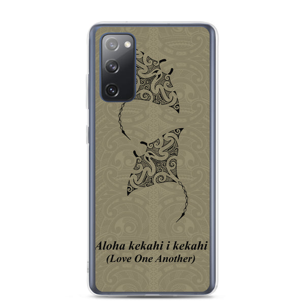 Manta Ray Polynesian Tattoo Aloha Kekahi I Kekahi (Love One Another)  - Samsung Galaxy Case S10 S20 S21 S22 E FE Plus and Ultra