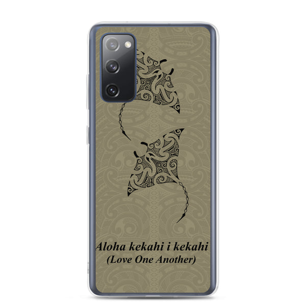 Manta Ray Polynesian Tattoo Aloha Kekahi I Kekahi (Love One Another) - Samsung Galaxy Case S10 S20 S21 S22 E FE Plus and Ultra
