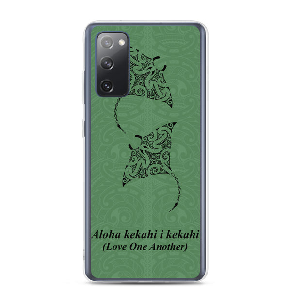 Manta Ray Polynesian Tattoo Aloha Kekahi I Kekahi (Love One Another) - Samsung Galaxy Case S10 S20 S21 S22 E FE Plus and Ultra