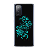 Hibiscus Tattoo - Teal - Samsung Galaxy Case S10 S20 S21 S22 E FE Plus and Ultra