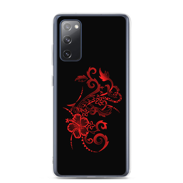 Hibiscus Tattoo - Red - Samsung Galaxy Case S10 S20 S21 S22 E FE Plus and Ultra