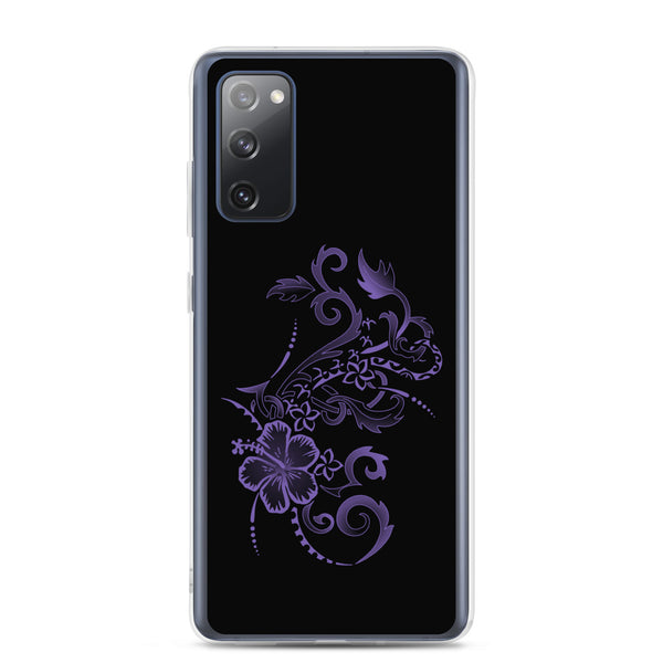 Hibiscus Tattoo  Purple - Samsung Galaxy Case S10 S20 S21 S22 E FE Plus and Ultra