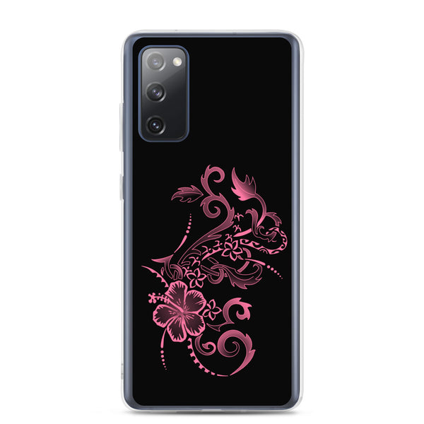 Hibiscus Tattoo - Hot Pink - Samsung Galaxy Case S10 S20 S21 S22 E FE Plus and Ultra