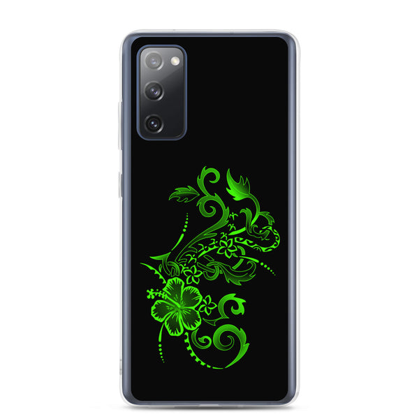 Hibiscus Tattoo  - Lime Green - Samsung Galaxy Case S10 S20 S21 S22 E FE Plus and Ultra