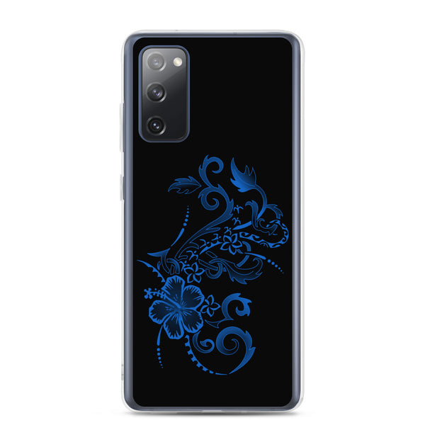Hibiscus Tattoo - Blue - Samsung Galaxy Case S10 S20 S21 S22 E FE Plus and Ultra