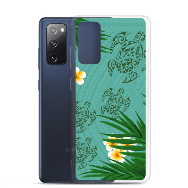 Honu (Hawaiian Sea Turtle) Family and Plumeria Tattoo - Samsung Galaxy Case S10 S20 S21 S22 E FE Plus and Ultra