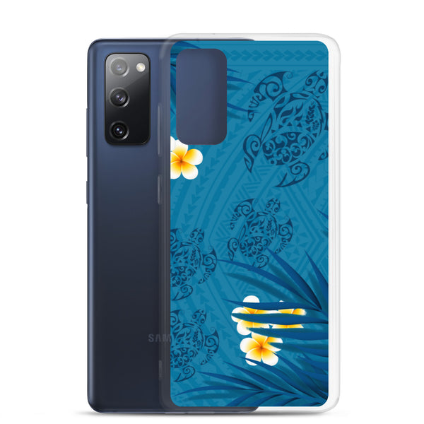 Honu (Hawaiian Sea Turtle) Family and Plumeria Tattoo - Samsung Galaxy Case S10 S20 S21 S22 E FE Plus and Ultra