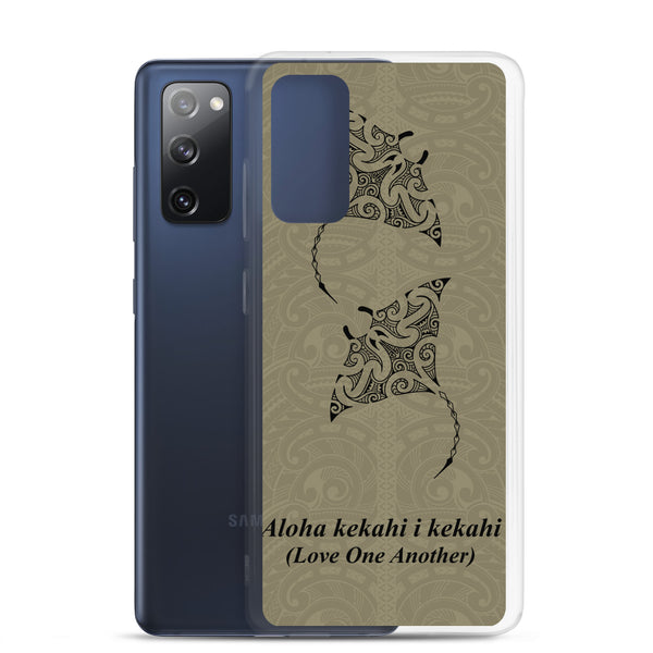 Manta Ray Polynesian Tattoo Aloha Kekahi I Kekahi (Love One Another) - Samsung Galaxy Case S10 S20 S21 S22 E FE Plus and Ultra