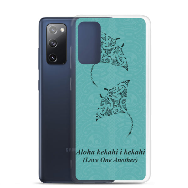 Manta Ray Polynesian Tattoo Aloha Kekahi I Kekahi (Love One Another) - Samsung Galaxy Case S10 S20 S21 S22 E FE Plus and Ultra