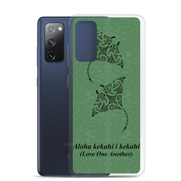 Manta Ray Polynesian Tattoo Aloha Kekahi I Kekahi (Love One Another) - Samsung Galaxy Case S10 S20 S21 S22 E FE Plus and Ultra