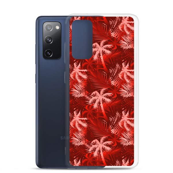 Palm Tree - Red - Samsung Galaxy Case S10 S20 S21 S22 E FE Plus and Ultra