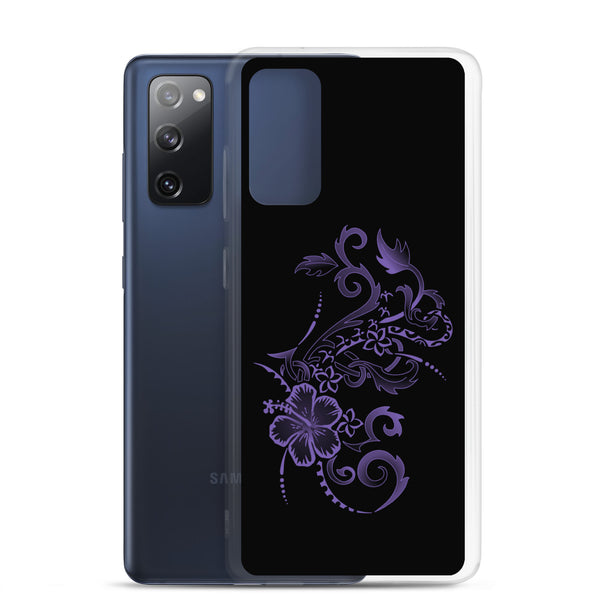 Hibiscus Tattoo  Purple - Samsung Galaxy Case S10 S20 S21 S22 E FE Plus and Ultra