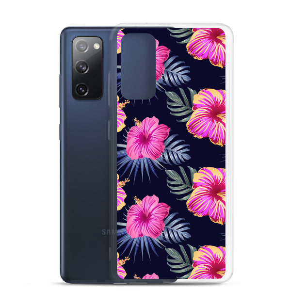 Bright Pink Hibiscus - Samsung Galaxy Case S10 S20 S21 S22 E FE Plus and Ultra