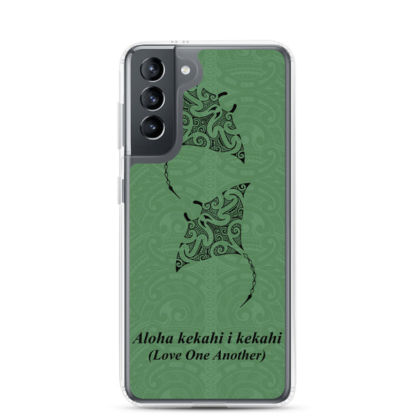 Manta Ray Polynesian Tattoo Aloha Kekahi I Kekahi (Love One Another) - Samsung Galaxy Case S10 S20 S21 S22 E FE Plus and Ultra