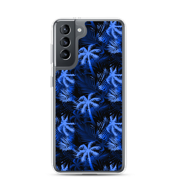 Palm Tree - Blue - Samsung Galaxy Case S10 S20 S21 S22 E FE Plus and Ultra