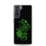 Hibiscus Tattoo  - Lime Green - Samsung Galaxy Case S10 S20 S21 S22 E FE Plus and Ultra