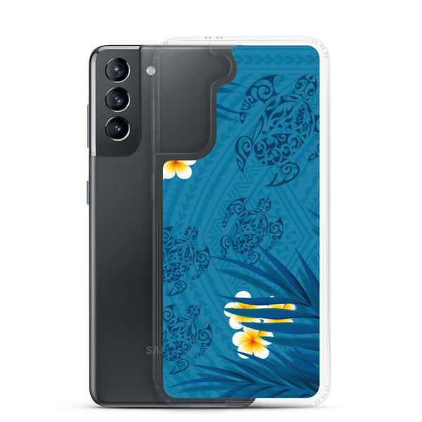 Honu (Hawaiian Sea Turtle) Family and Plumeria Tattoo - Samsung Galaxy Case S10 S20 S21 S22 E FE Plus and Ultra