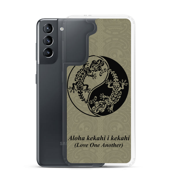 Gecko Yin Yang Polynesian Tattoo Aloha Kekahi I Kekahi (Love One Another) - Samsung Galaxy Case S10 S20 S21 S22 E FE Plus and Ultra