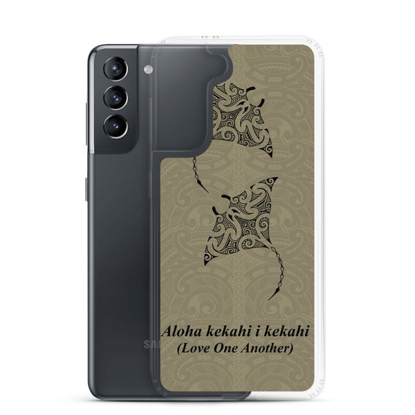 Manta Ray Polynesian Tattoo Aloha Kekahi I Kekahi (Love One Another) - Samsung Galaxy Case S10 S20 S21 S22 E FE Plus and Ultra