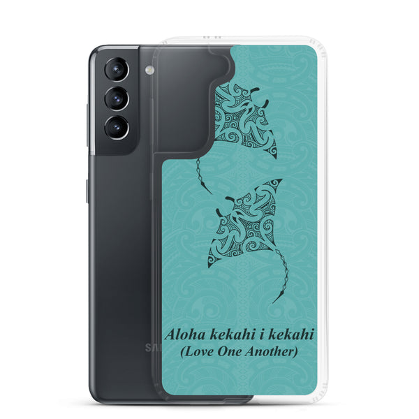 Manta Ray Polynesian Tattoo Aloha Kekahi I Kekahi (Love One Another) - Samsung Galaxy Case S10 S20 S21 S22 E FE Plus and Ultra