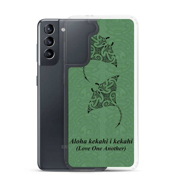 Manta Ray Polynesian Tattoo Aloha Kekahi I Kekahi (Love One Another) - Samsung Galaxy Case S10 S20 S21 S22 E FE Plus and Ultra