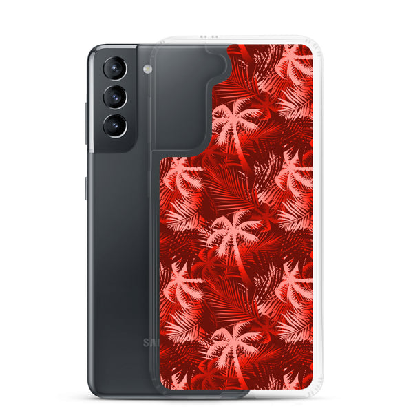 Palm Tree - Red - Samsung Galaxy Case S10 S20 S21 S22 E FE Plus and Ultra