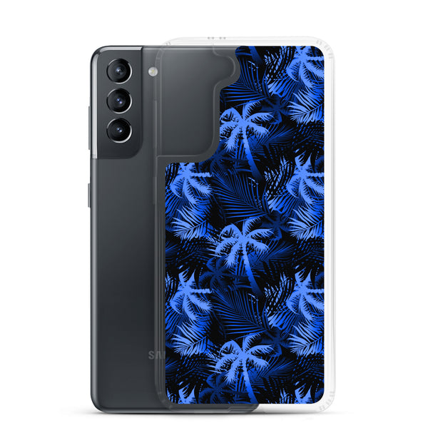 Palm Tree - Blue - Samsung Galaxy Case S10 S20 S21 S22 E FE Plus and Ultra