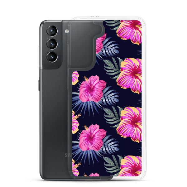 Bright Pink Hibiscus - Samsung Galaxy Case S10 S20 S21 S22 E FE Plus and Ultra