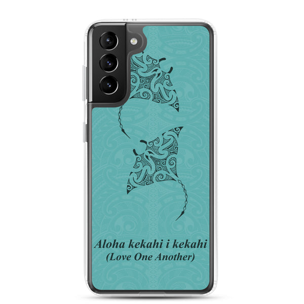 Manta Ray Polynesian Tattoo Aloha Kekahi I Kekahi (Love One Another) - Samsung Galaxy Case S10 S20 S21 S22 E FE Plus and Ultra