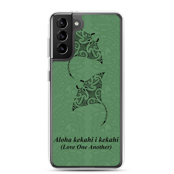 Manta Ray Polynesian Tattoo Aloha Kekahi I Kekahi (Love One Another) - Samsung Galaxy Case S10 S20 S21 S22 E FE Plus and Ultra