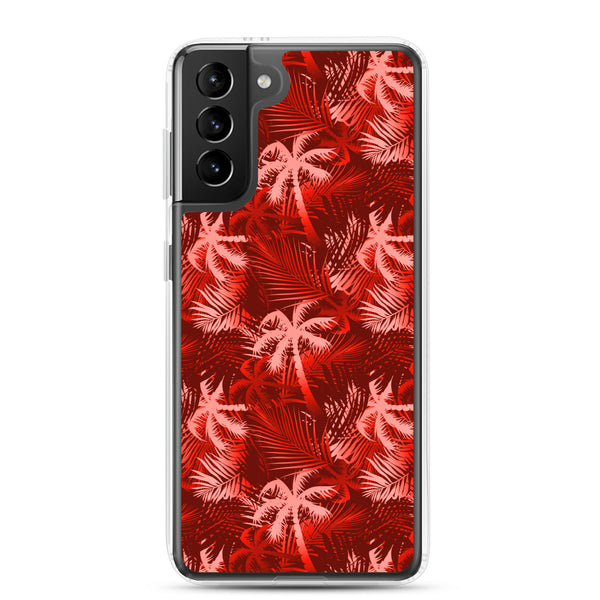 Palm Tree - Red - Samsung Galaxy Case S10 S20 S21 S22 E FE Plus and Ultra