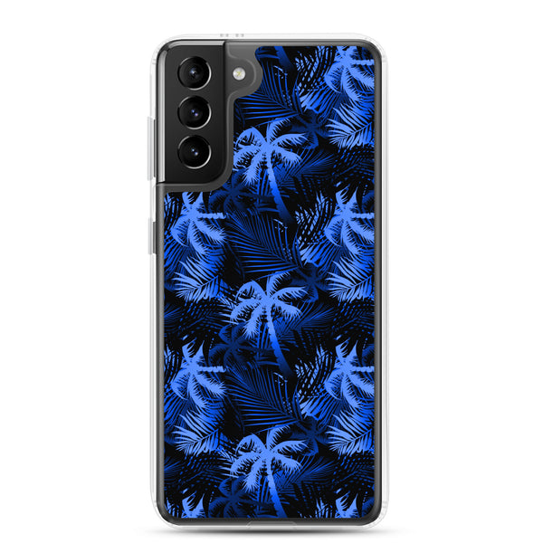 Palm Tree - Blue - Samsung Galaxy Case S10 S20 S21 S22 E FE Plus and Ultra