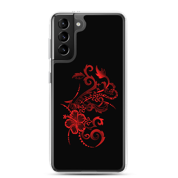 Hibiscus Tattoo - Red - Samsung Galaxy Case S10 S20 S21 S22 E FE Plus and Ultra