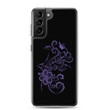 Hibiscus Tattoo  Purple - Samsung Galaxy Case S10 S20 S21 S22 E FE Plus and Ultra